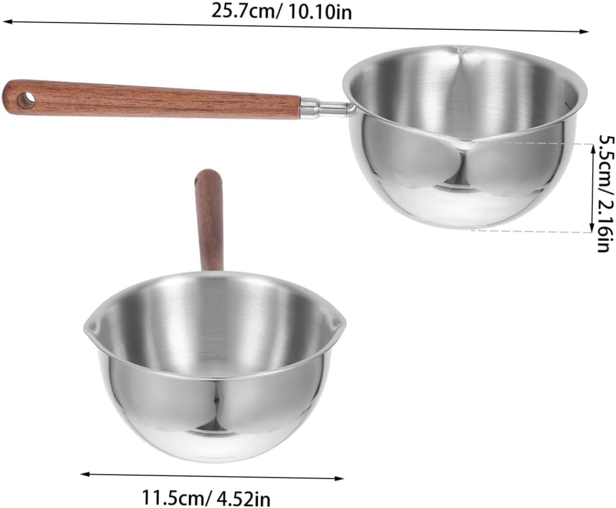 Stainless Steel Soup Ladle with Long Handle and Dual Spouts
