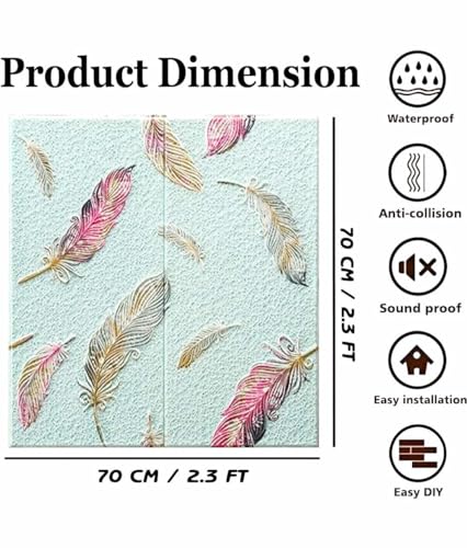 Image of CVD 3D PE Foam Self-Adhesive Wall Stickers | Blue Print Wallpaper for Home, Hotel, Living Room, Bedroom & Cafe | DIY Decorative Panel (70 x 70 cm, Approx. 5.8 Sq. Feet, 1 Piece)