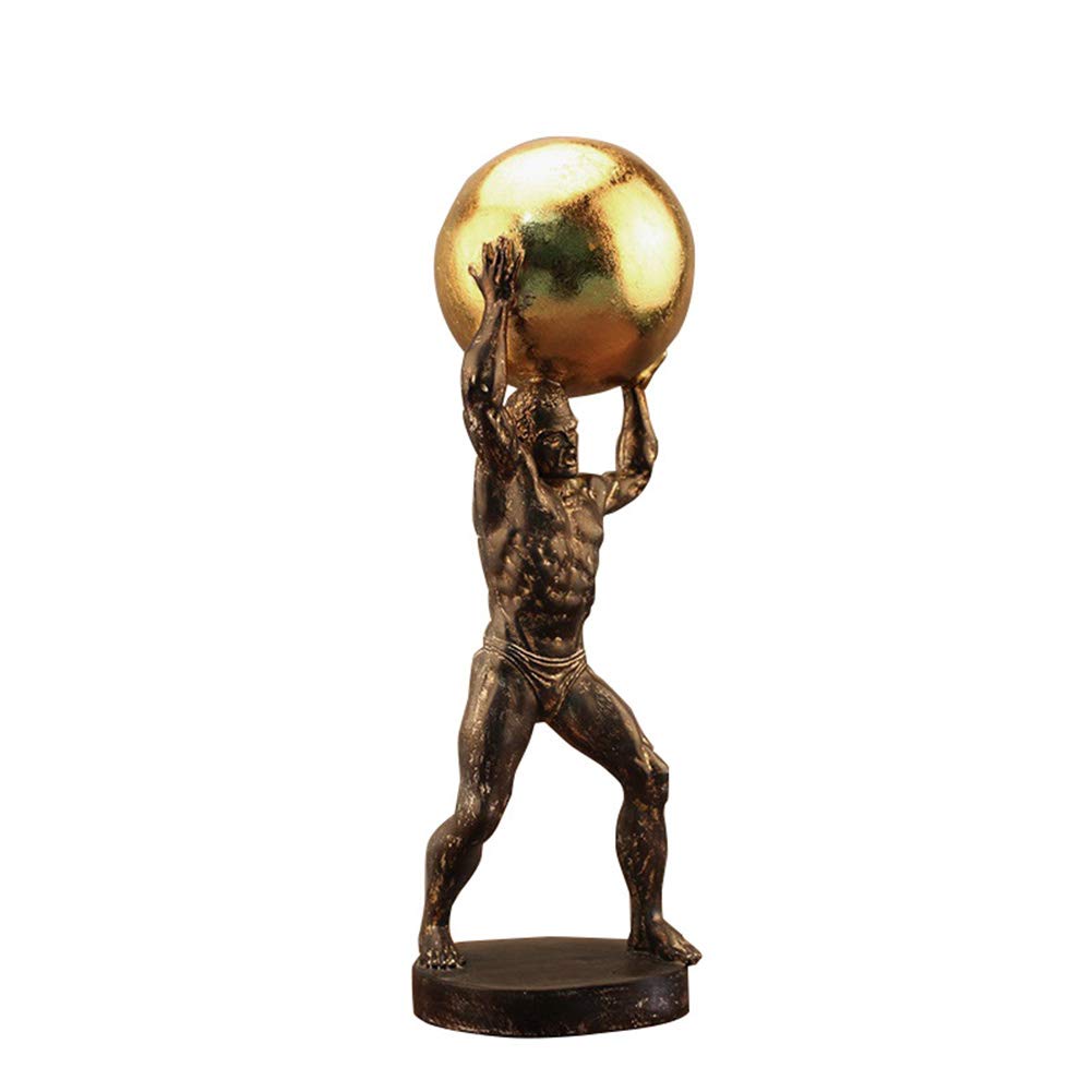 Hercules Statue, Character Resin Sculpture Weightlifting Statue Roman God Statue Desktop Crafts Good