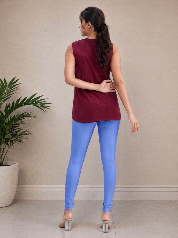 Image of TRENDMALLS Women's Microfiber Elastane Stretch Soft Churidar Length Leggings with Ultrasoft Waistband