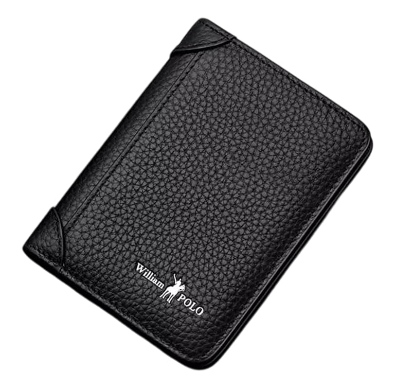 Carteira Masculina William Polo Couro Genuíno (Preto)