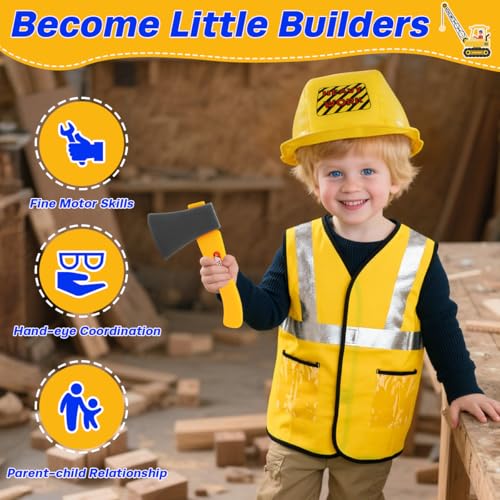 Disfraz completo de obrero para niños y niñas miniatura 7