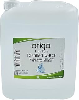  Origo Distilled Water - 100% Ultra Pure Water 5L - Deionized Water - Demineralized - TDS 000 ppm guaranteed  