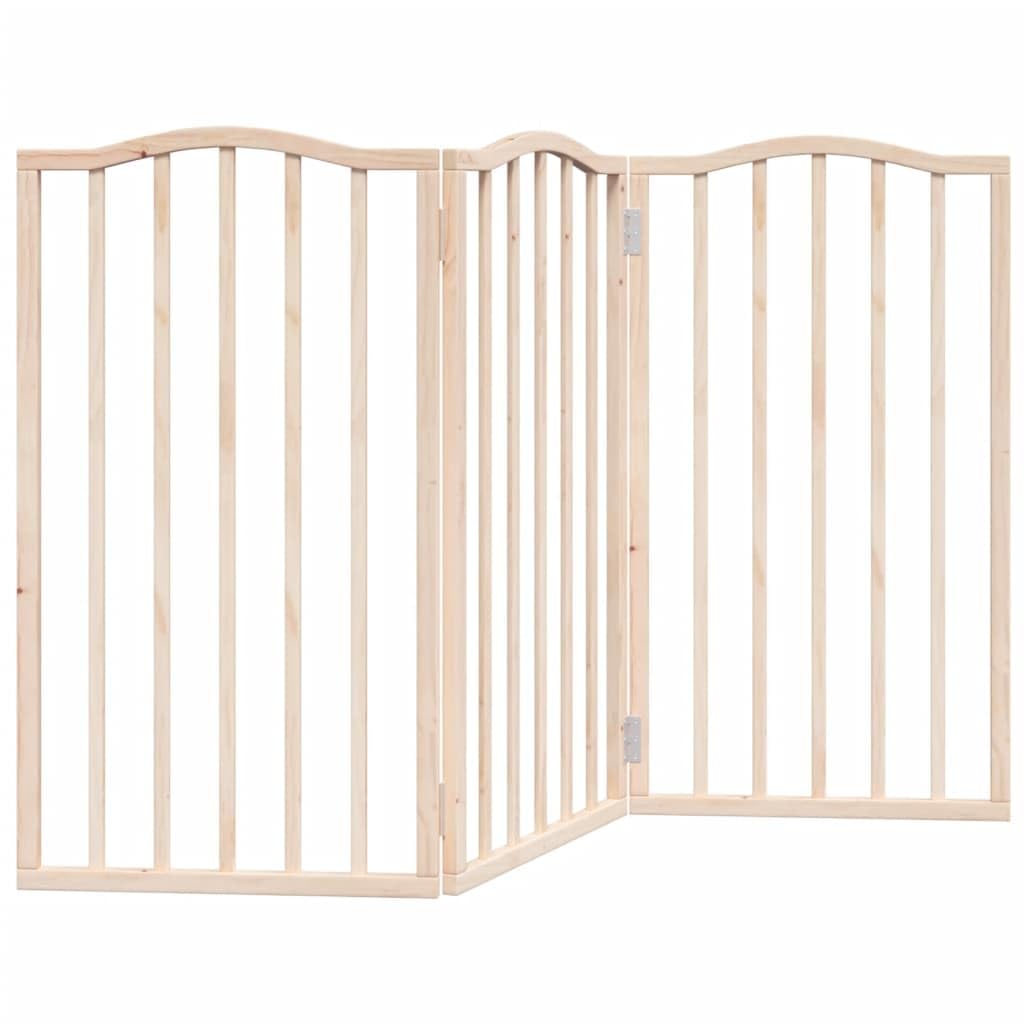 vidaxl Dog Gate/Pet Barrier - Poplar Wood, Foldable, Brown, For Living Room/Kitchen/Stairs