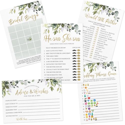 Printed Party Bridal Shower Game Set – 5 Fun Games