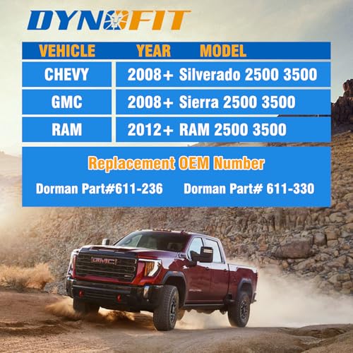 Image of Dynofit 14x1.5 OEM Lug Nuts Compatible with Chevy Silverado 2500 3500 GMC Sierra RAM 2500 3500, 22mm Hex 1.75 inch H,10pcs Chrome Factory Wheel Nuts