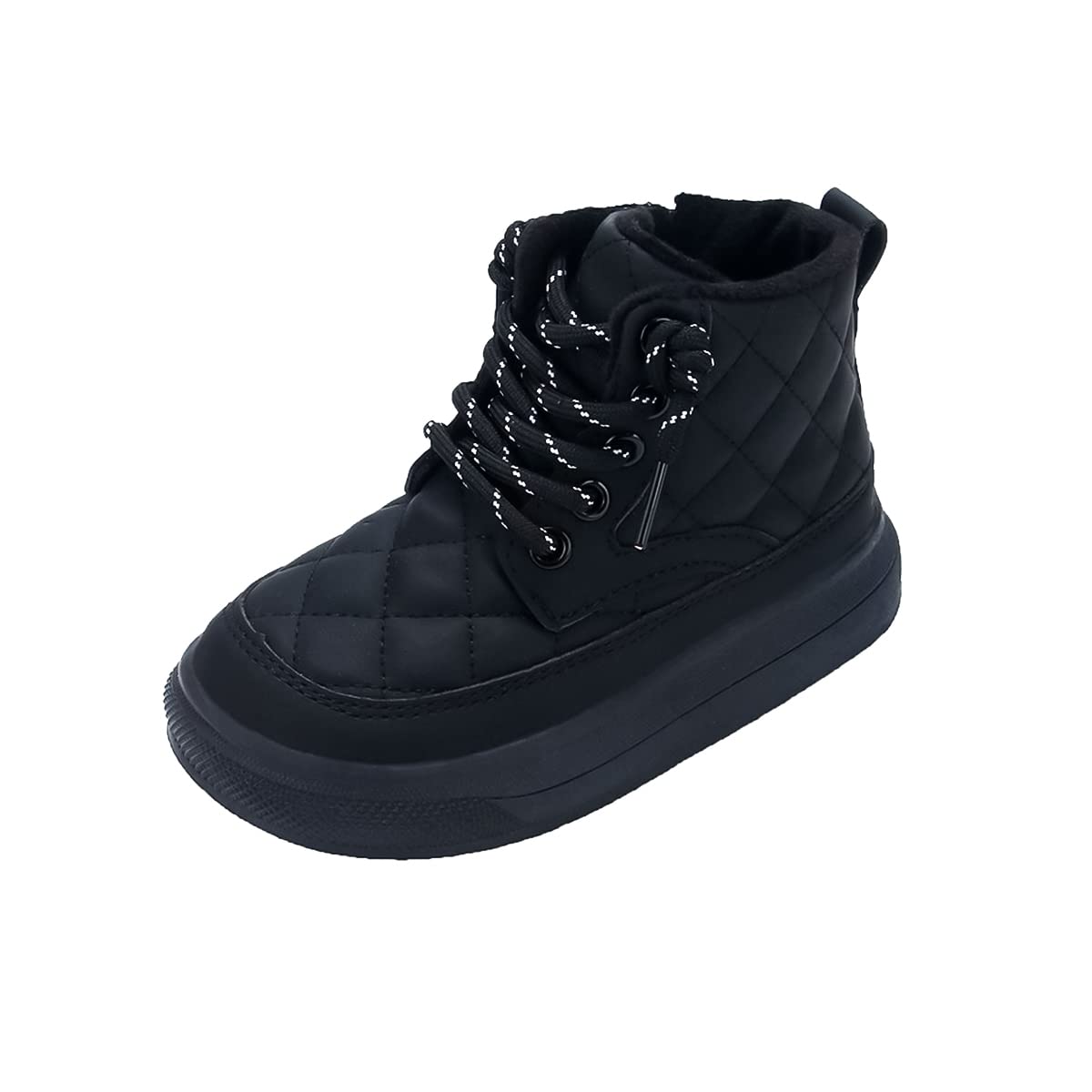 Fur Lined Kids Snow Boots,Boys Girls Winter Ankle Boots Side Zipper (Toddler/Little Kid/Big Kid)