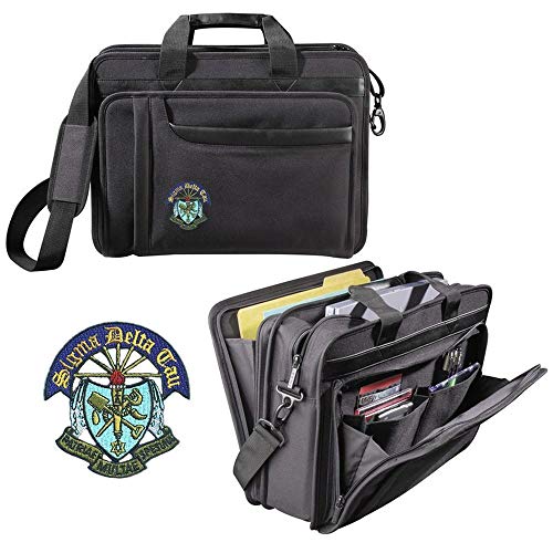 Greekgear Sigma Delta Tau Crest - Shield Briefcase Attache Black2