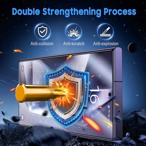 Image of SHILD By Uyiton UnBreak-Glass for Samsung Galaxy S24 Ultra Screen Protector, [Ultrasonic Fingerprint Support][Auto-Alignment Frame] Scratch-Resistant Bubble-Free S24 Ultra Screen Protector(6.8'' 5G), 2 Pack