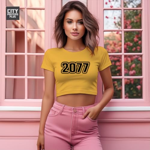 Crop top jaune doré 2077 idéal pour vos festivals et soirées