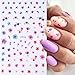 Colorful Flower Nail Art Sticker Decals Summer Daisy Nail Decals Vintage Floral Nail Art Sticker 3D Self-Adhesive Nail Sticker Design for Women DIY Finger Toe Manicure Charm Decoration