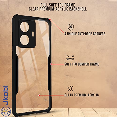 Image of Jkobi Back Cover Case for Vivo IQOO Z6 44W (Shockproof with Polycarbonate Clear Panel | Professional Black)