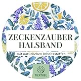 Tiertreu - 2er-Pack Zeckenhalsband für Hunde - 100% Ätherisches Öl - Wasserdicht & Verstellbar für Welpen & Hunde ab 7 Wochen - bis zu 16 Monate Schutz gegen Zecken Flöhe Mücken Läuse