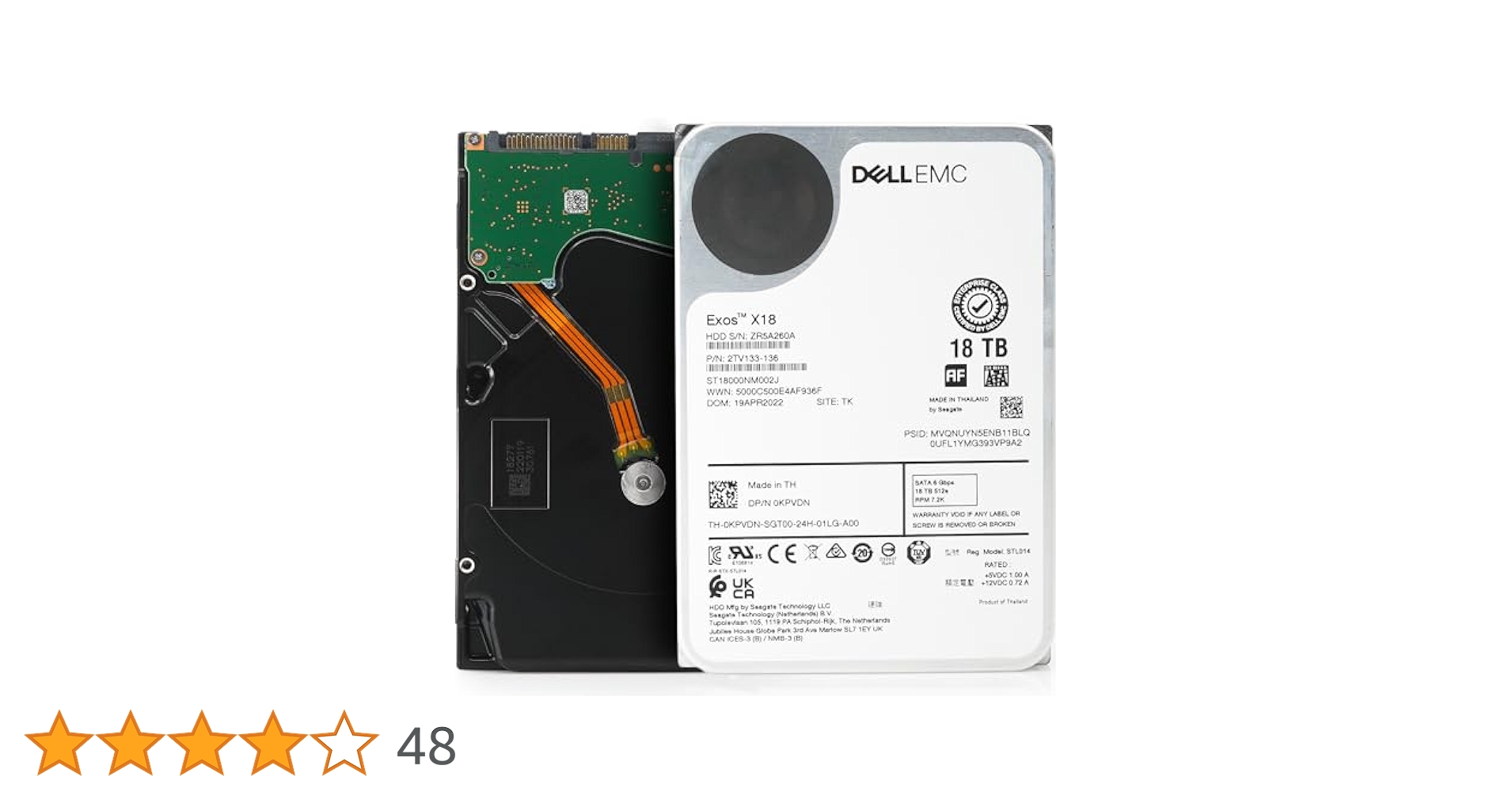 SEAGATE 18TB Exos HDD SATA 高耐久モデル Seagate Exos X18 18TB Enterprise HDD - CMR 3.5 Inch