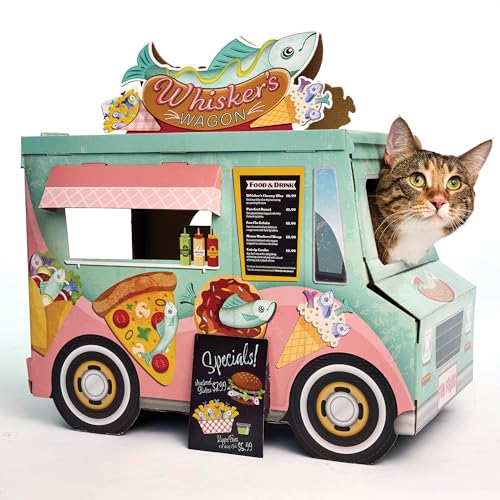 Rascador para gatos HappyCat estilo vintage de cartón miniatura 2