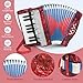 AKLOT 17 Key Piano Accordion, Lightweight & Compact Acordeon, Celluloid Accordions Brighter and Pure Tone than Plastic, Durable Metal Cover with Straps, Manual for Adult Beginners Acordeón (Red)