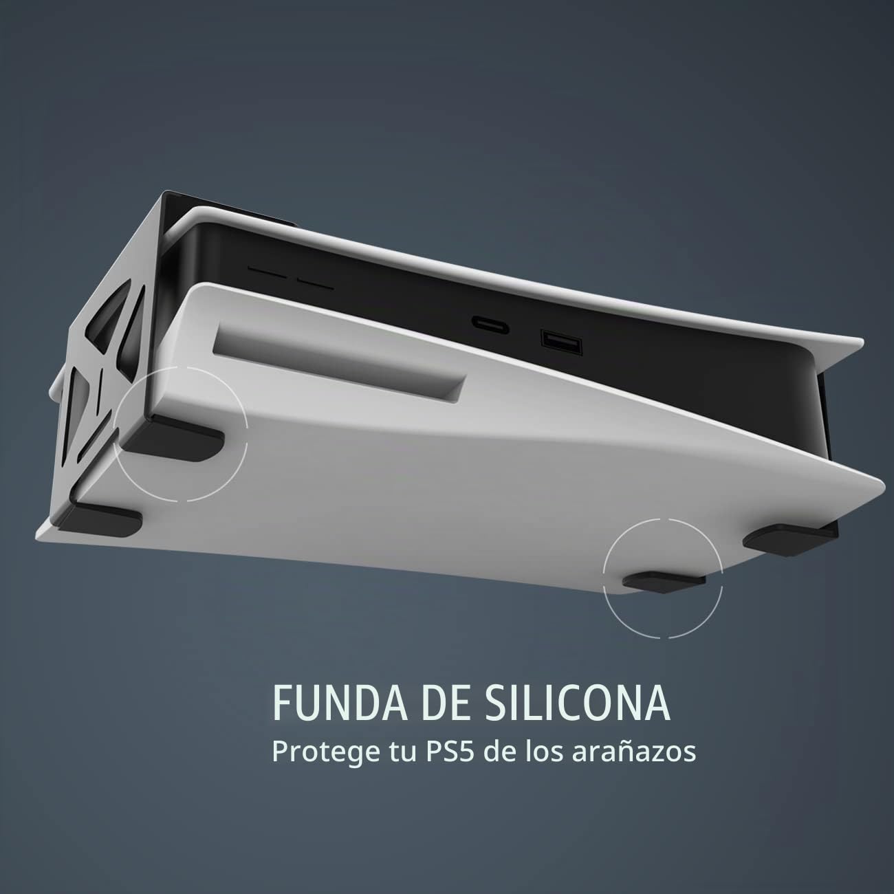 Monzlteck Soporte para Debajo del Escritorio para PS5/PS5 Slim, Montaje sigiloso Compatible con PlayStation 5 Disc y Consola de edición Digital, Ahorro de Espacio, DP-05