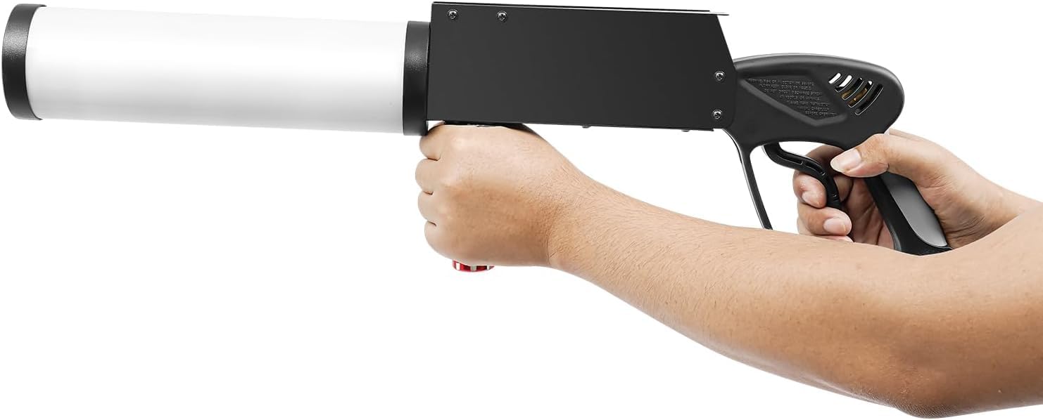 Co2-kanone Dj, Co2-jet-maschine Handnebelpistole Für Partys, Konfettikanone, Nebelmaschine Mit Led-lichteffekt Und 3 M Schlauch Für Nachtclub, Hochzeit, Party, Halloween (co2)