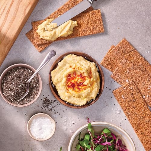 Image of Finn Crisps Chia Seed Rye Crispbread, Thin Crispy Rye Authentic Finnish Sourdough Crispbread Crackers (6.8 oz Box)