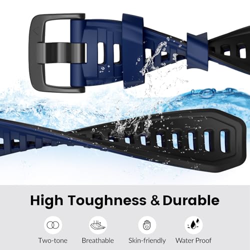 MYSNBKN Watch Strap for Garmin Instinct 2X, Solar, Tactical Soft Silicone Replacement Strap with Adapter Tools - Image 4