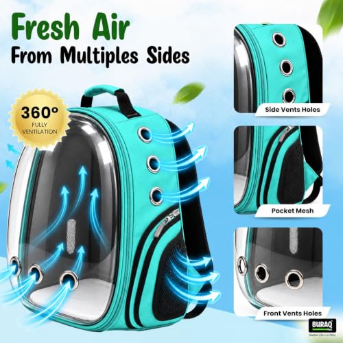 Image of Buraq Pets Astronaut Pro Pet Carrier Backpack for Cats & Puppies