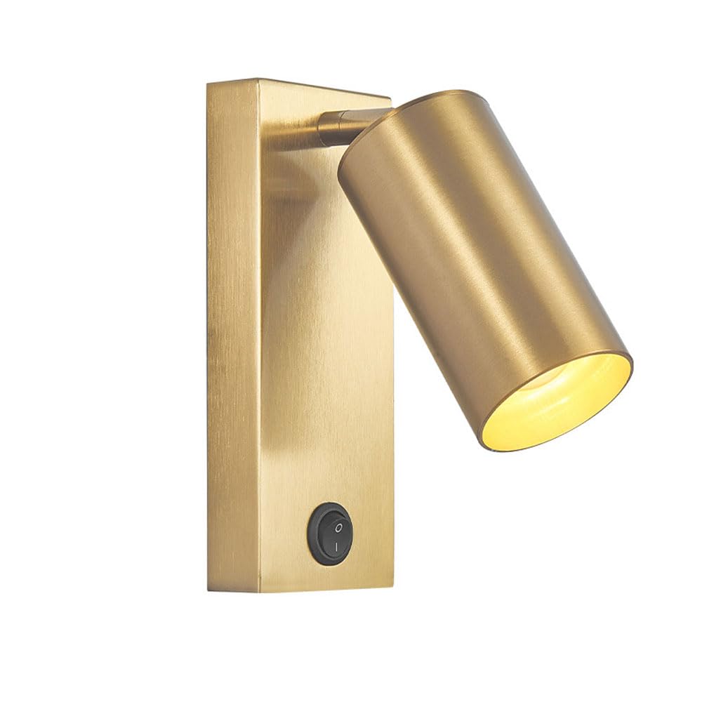 SXSCARKX Hotel Bed Side Decorative Wall Sconces Spotlight Adjustable 180° Headboard Sconce Bedside Reading Light Recessed Push Switch Lamps E27 Lamp Socket