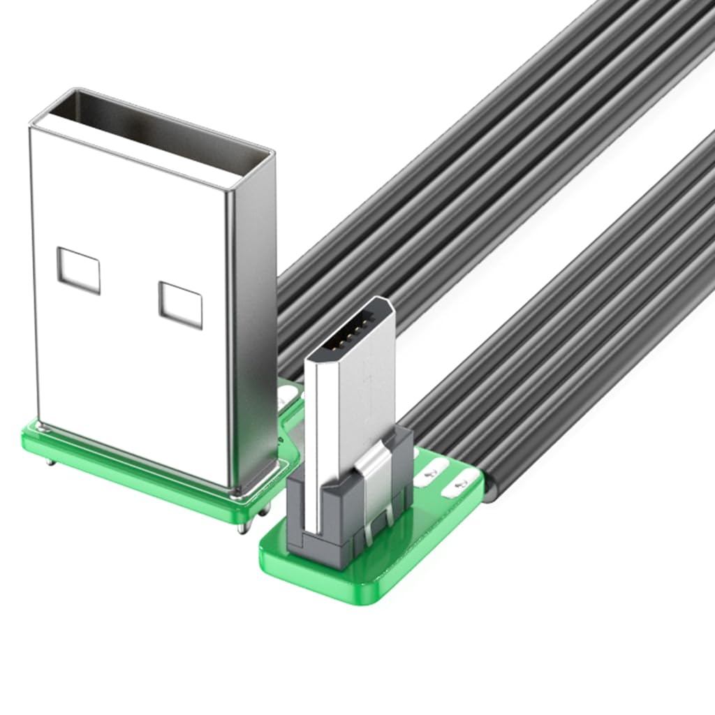 Elastyczny silikonowy płaski kabel micro USB ze złączem 90 stopni dla łatwego użytkowania