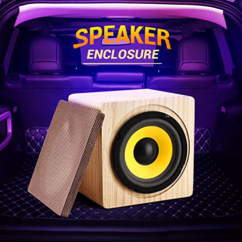 Image of Facmogu 4in Solid Wood Speaker Enclosure with Grill Cover & Terminal Cup