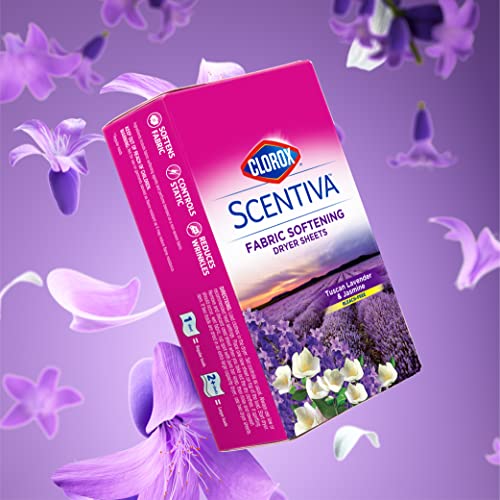 Clorox Scentiva Fabric Softening Dryer Sheets | Fabric Sheets in Tuscan Lavender & Jasmine | 40 Count Dryer Sheets That Reduce Wrinkles and Reduce Static Cling (Pack of 2) - image 4