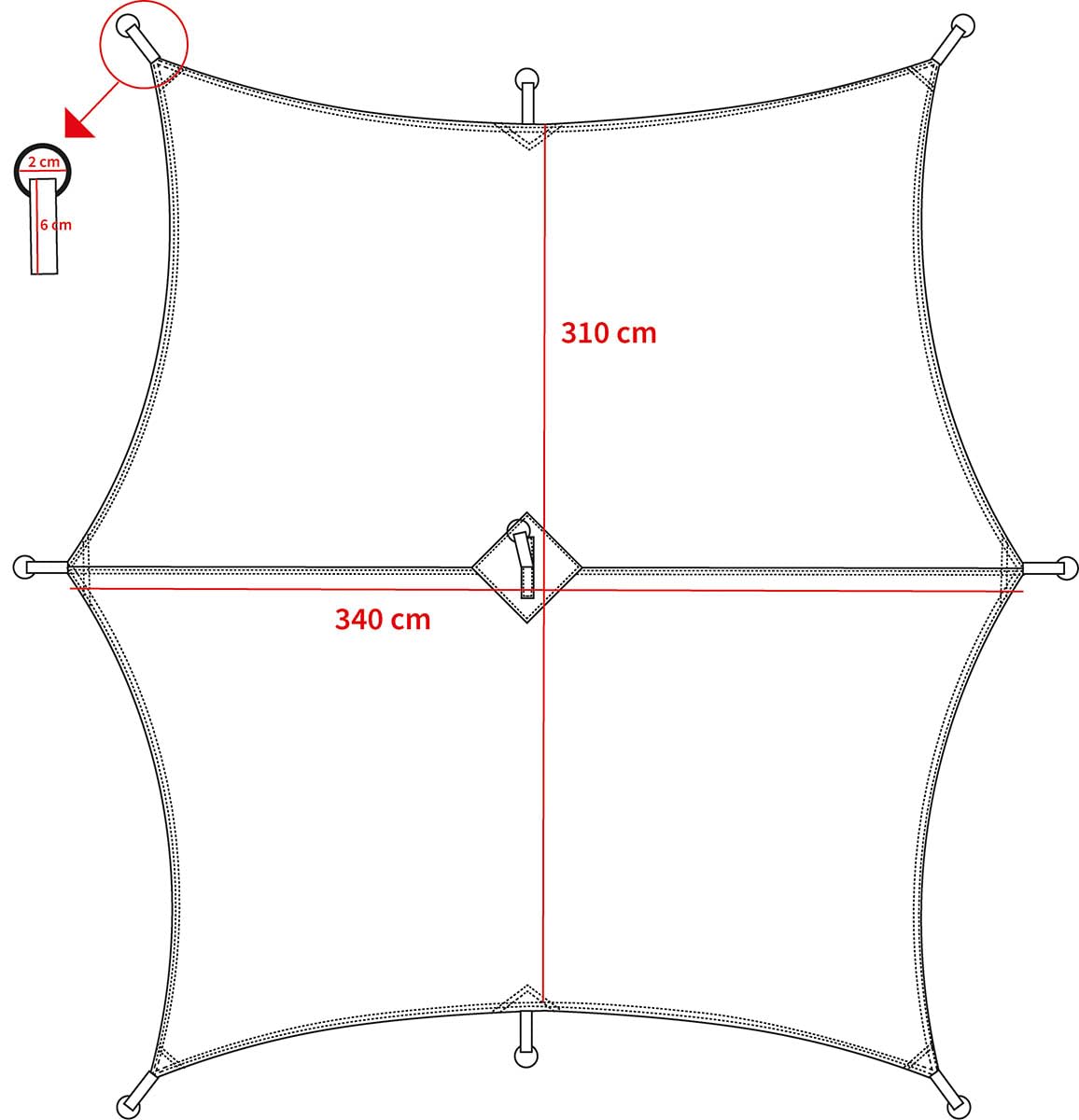 MFH Plandeka, szeksagonowa tarp, ok. 340 x 310 cm