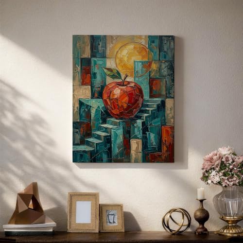 Lienzo decorativo de escaleras de sol: dale un toque abstracto y moderno a la pared de tu baño 5