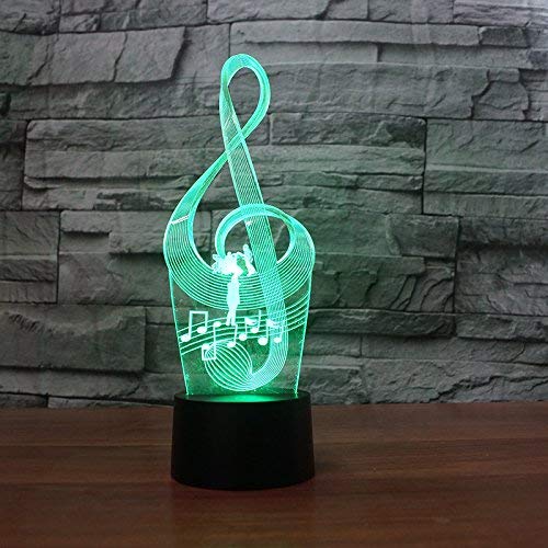 HPBN8 3D Note Night Light USB Touch Switch Decor Table Desk Optical Illusion Lamps 7 Color Changing Lights LED Table Lamp Home Love Brithday Decor Room Decoration