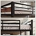 iPormis Metal Bunk Bed Twin Over Twin, HeHeavy Duty Bunk with High Guardrail and Safety Entrance Design, Under-Bed Storage Space, No Box Spring Needed, Noise Free, Vintage Brown