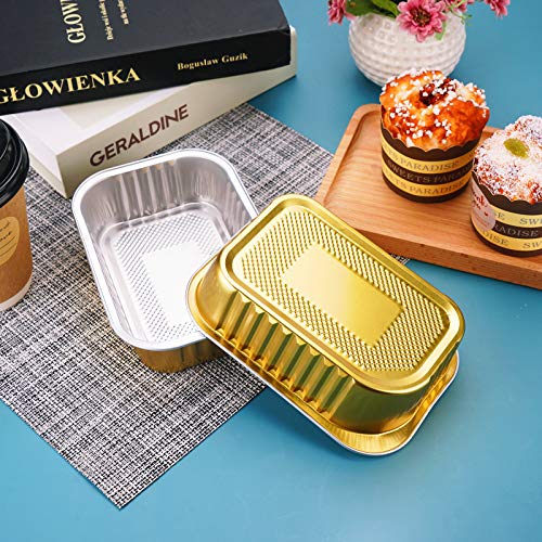 Beasea Mini Loaf Pans With Lid, 25 Pack 5X3 Inch Disposable Loaf Pan Aluminum Foil Bread Pans Bread Loaf Pans Mini Loaf Baking Pans Loaf Bakeware For Baking #TOP3