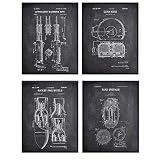 Weapons of War Patent Print Set - Vintage Home Decor for Man Cave, Office, Den, Living Room, Bedroom, Dorm Room - Makes a Perfect Gift for Military Veterans and Fans - Four 8x10 Photos - Unframed