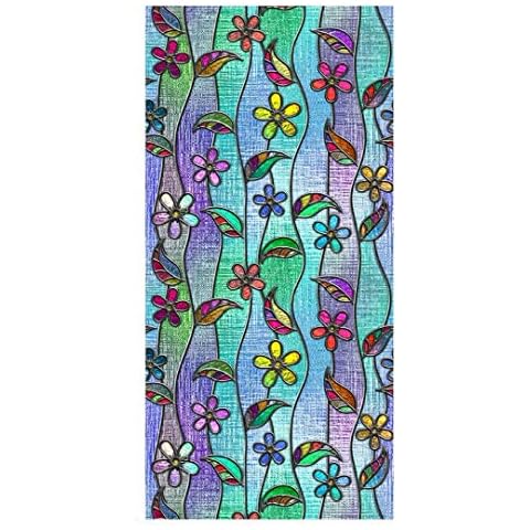 YlRNhe Window Film Privacy, Stained Glass Window Decals, Static Cling Decorative Window Film Vinyl, No Glue Removable Heat Control Anti UV, 22.83'' x 47.24''(58 x 120cm) Cover