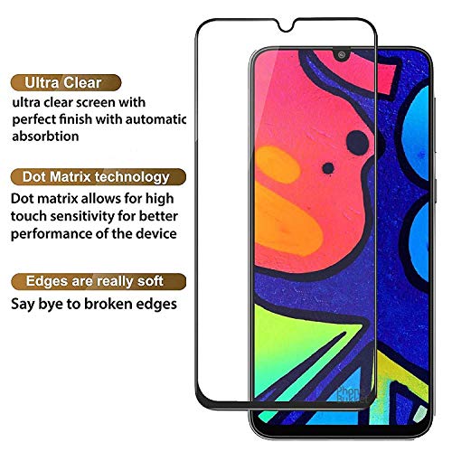 Image of Screen Protector for Samsung Galaxy F41 (Black) Tempered Glass Edge-to-Edge 6D Screen Guard With Installation Kit