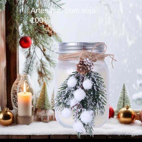 Vela em jarra de Natal, Vela em jarra de cera | Vela de pote de cera de inverno decoração de Natal -