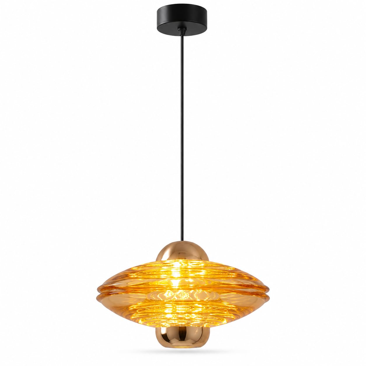 Esiyuvo Multicolor Modern Glass Pendant Light, Adjustable Hanging Lamp With Textured Saucer Shade And E27 Socket, 47.2 In Cord, For Kitchen Island, Dining Room, Bedroom, Hallway, Entryway And Living Spaces