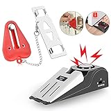 MBBEST Portable Door Lock & Door Stop Alarm,Dual Protection Security Door Kit,Door ​Security Devices Pocket Door Stopper Self Defensey Tools for Travel Home Apartment House(2 Pack)