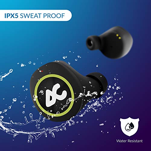 Image of AirBolt 505 True Wireless (TWS) Earbuds - Bluetooth 5.0, Full Touch Earphones, IPX5 Water Resistant, HD Stereo Sound, High Bass, InBuilt MIC, Upto 36 Hours Playtime with Charging Case (Green + Black)