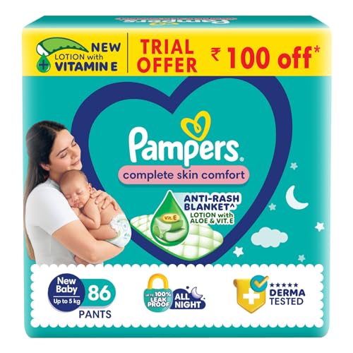 Pampers All round Protection Pants, New Born/Extra Small (NB/XS) Size, 86 Count,...