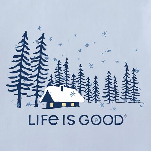 Life is Good Women's Crusher Tee, Long Sleeve Cotton Graphic T-Shirts, Snowy Evening2