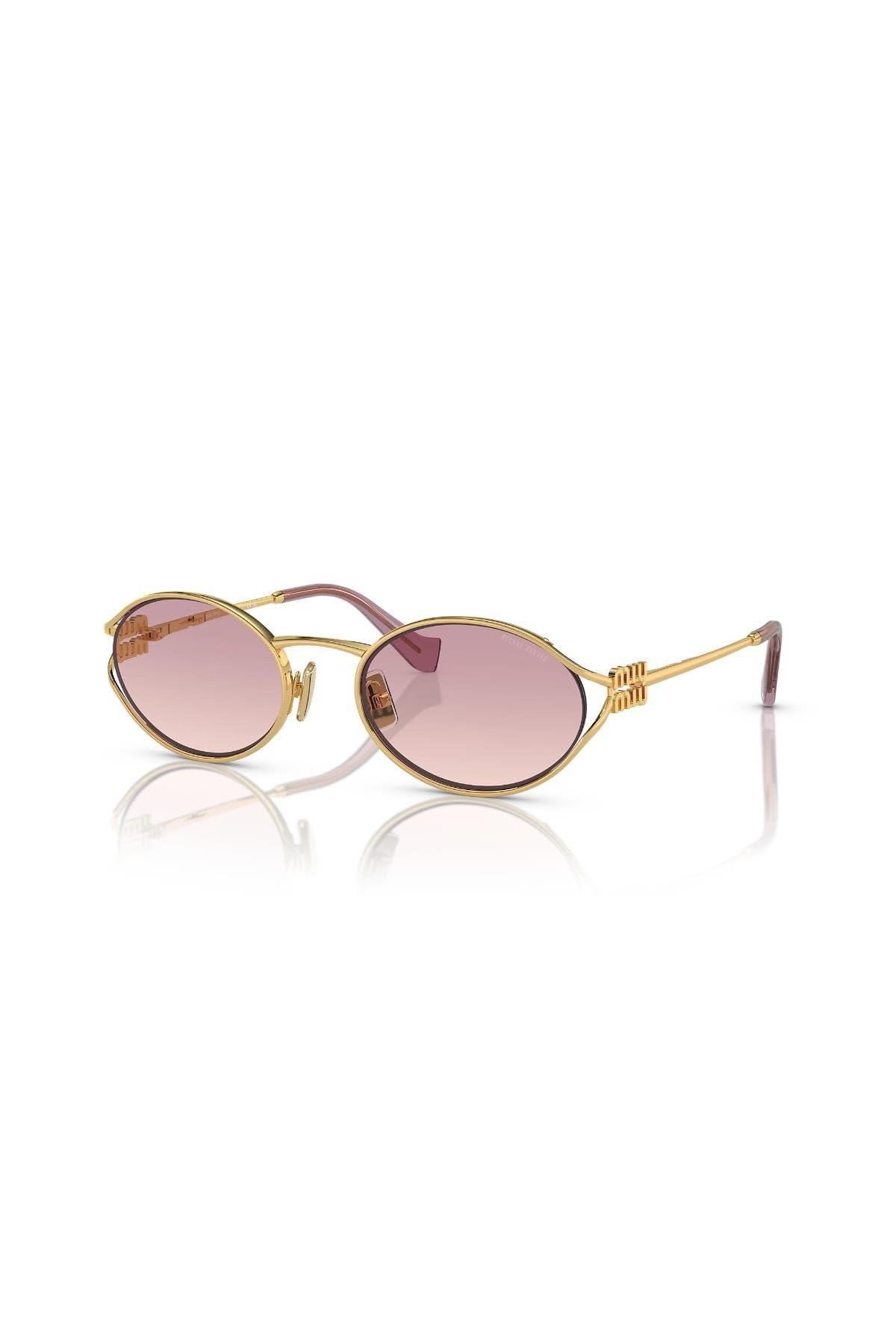 Miu Miu Women's Gold Oval Brown Gradient Violet Mu52ys