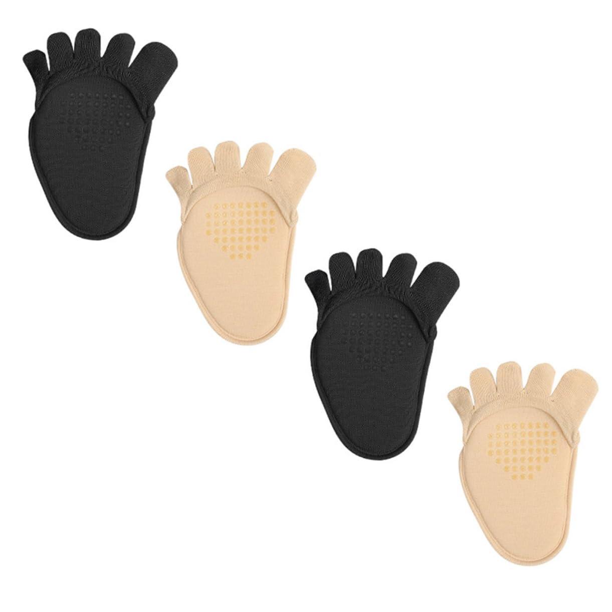 PACKOVE 2 Pairs Wear Half Socks Five Finger Design for Women Comfortable Invisible Socks for High Heels and Sandals Breathable and Durable Footwear Essentials