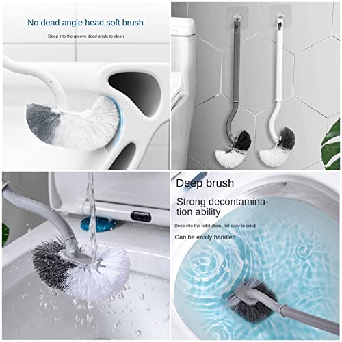 Klobürste Toilettenbürste WC Bürste Reiniger Reinigungsbürste Toilettenbürsten Toilet Brush für Badezimmer Langer Griff Tiefenreinigung, 2 Pack
