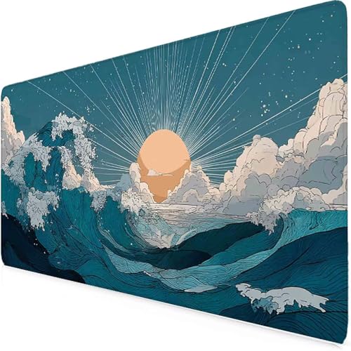 Tapis de souris de haute précision turquoise 600 x 300mm en caoutchouc premium