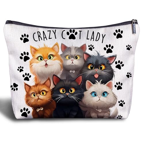 Cat Makeup Bags for Women - Cat Gifts for Cat Lovers, Cat Cosmetic Bags Small Purse, Cat Lover Travel Cosmetic Bag Zipper for Teens Daughter Sister Bestie