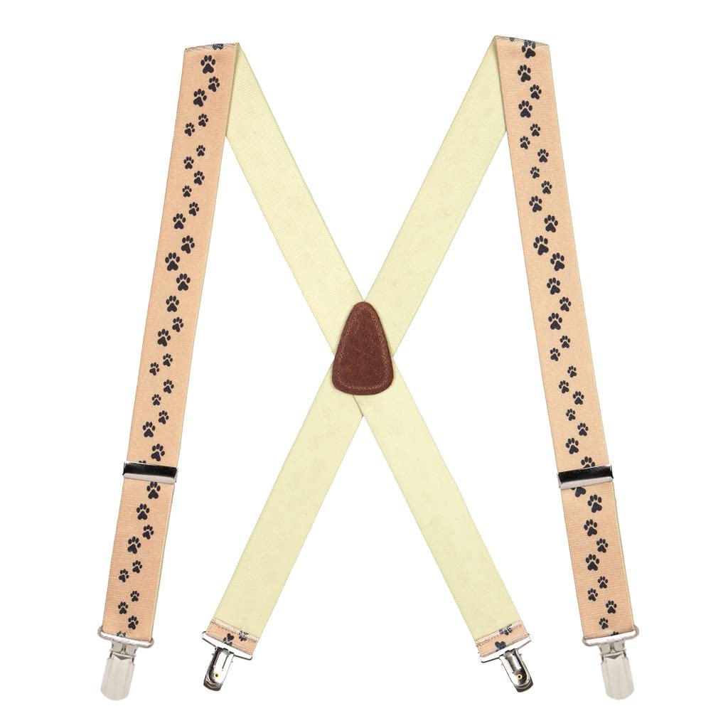 Suspender Store Novelty Puppy Toes Suspenders - 1.5-Inch Wide Elastic - Small Pin Clip - 42