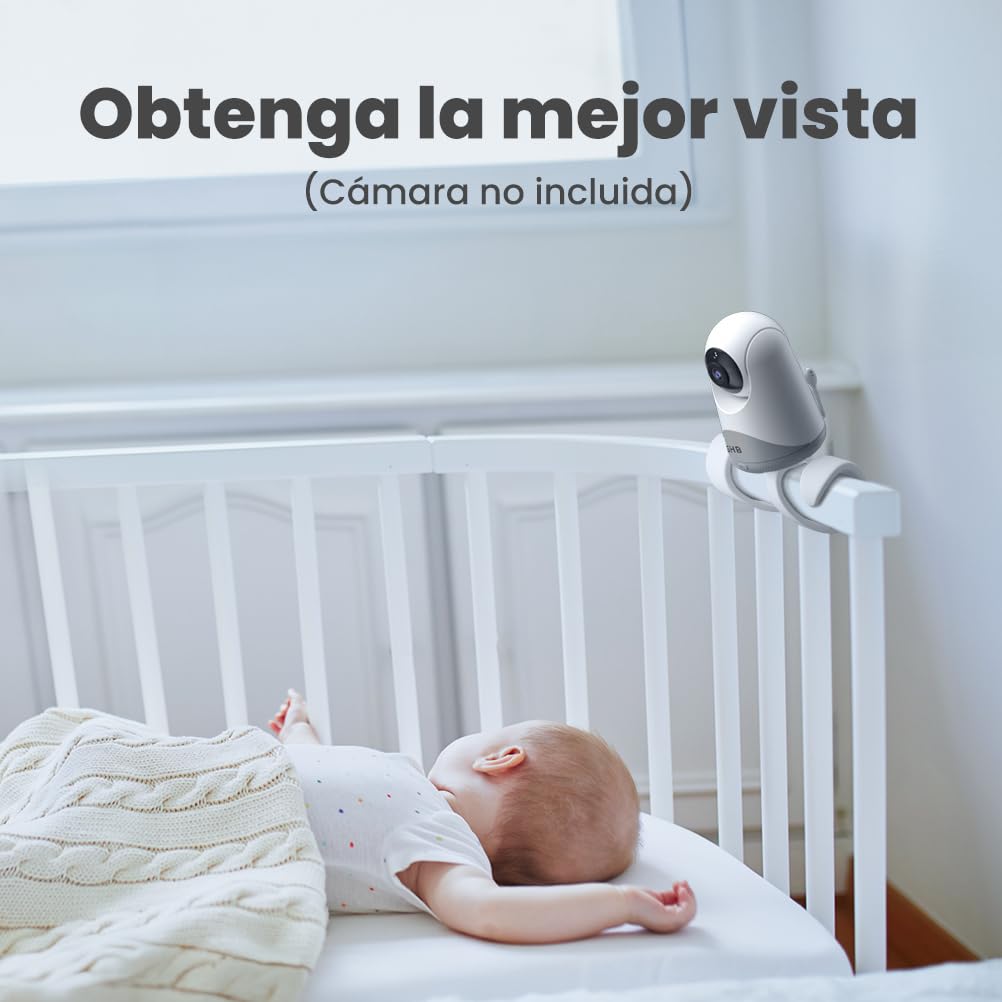 GHB Soporte Camara Vigilancia Bebe Soporte Vigilabebes con Tornillo 1/4 Soporte para Cámara Flexible y Ajustable para Habitación de Niños, Compatible con La Mayoría de Vigilabebés